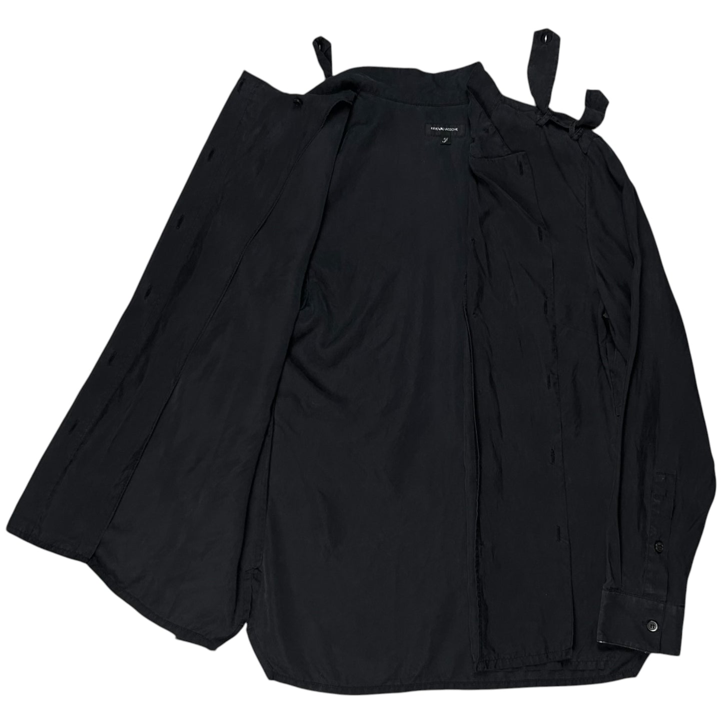 Kris Van Assche Chest Layered Military Strap Silk Shirt