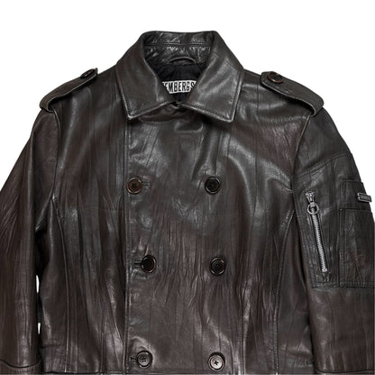 Dirk Bikkembergs Zip Military Leather Coat - AW06