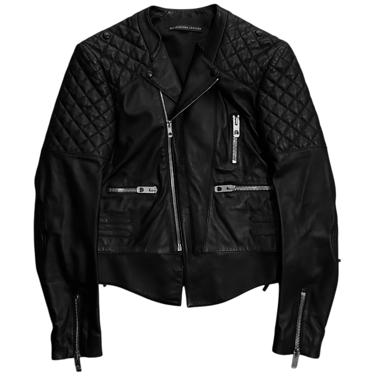Balenciaga Quilted Bondage Lace Leather Jacket - AW12