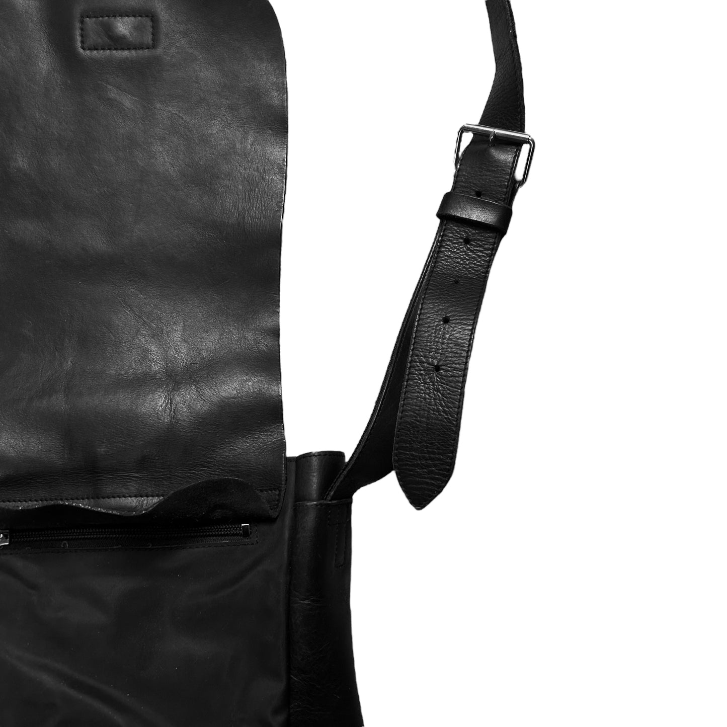 Y'Saccs Yohji Yamamoto Leather Flap Nylon Bag