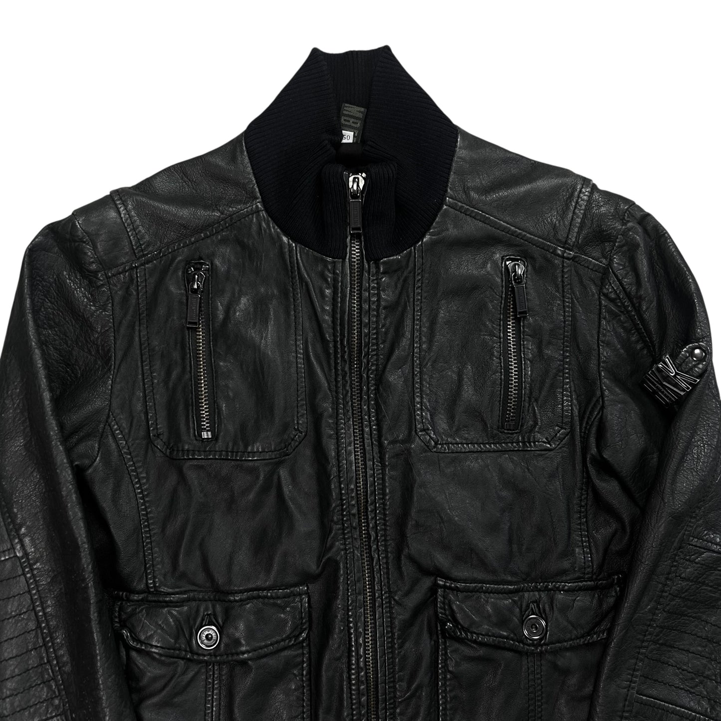 Dirk Bikkembergs Cargo Flight Leather Jacket