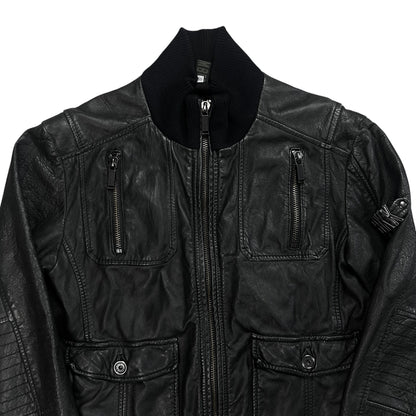 Dirk Bikkembergs Cargo Flight Leather Jacket