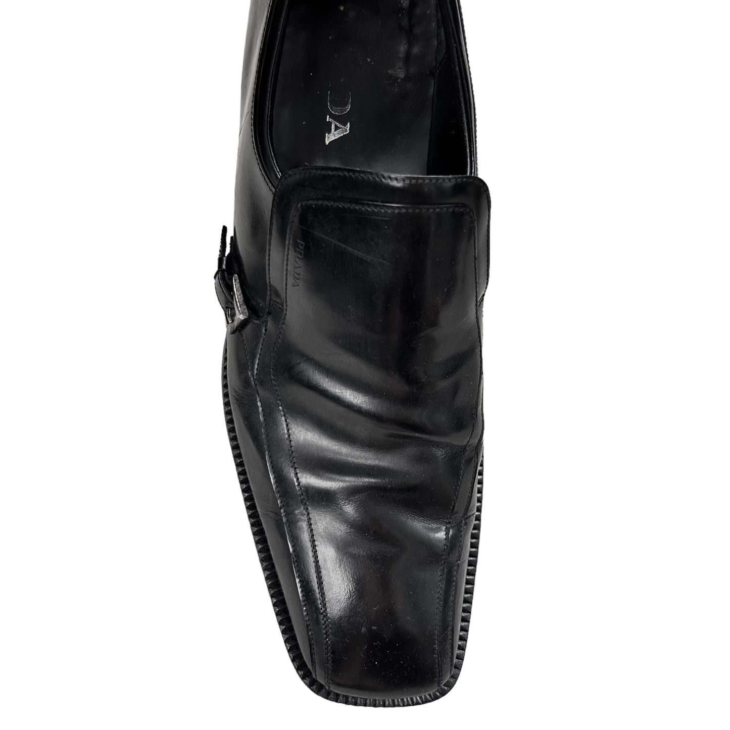 Prada Square Panel Monk Strap Loafers