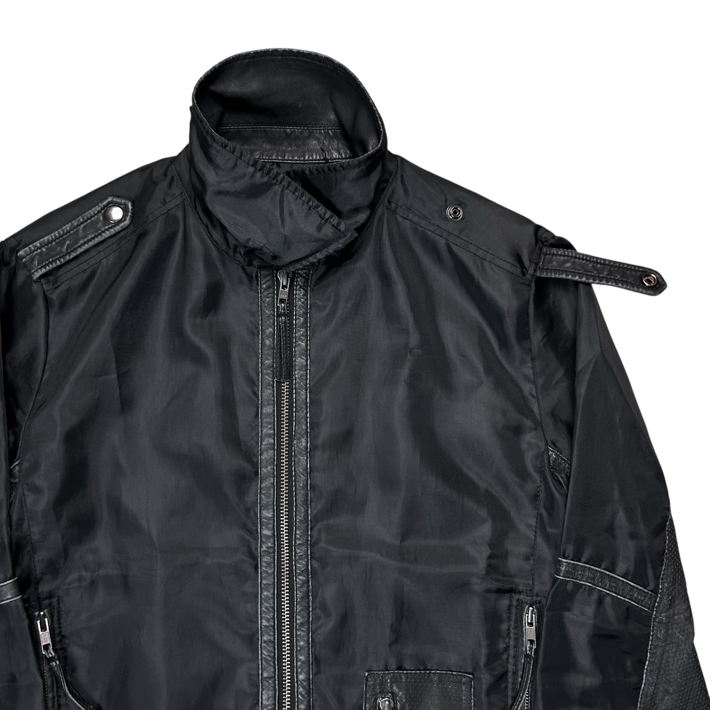 Dirk Bikkembergs 90s ユーティリティジャケット Dirk Bikkembergs Leather Applicated Utility Work Jacket – Vertical