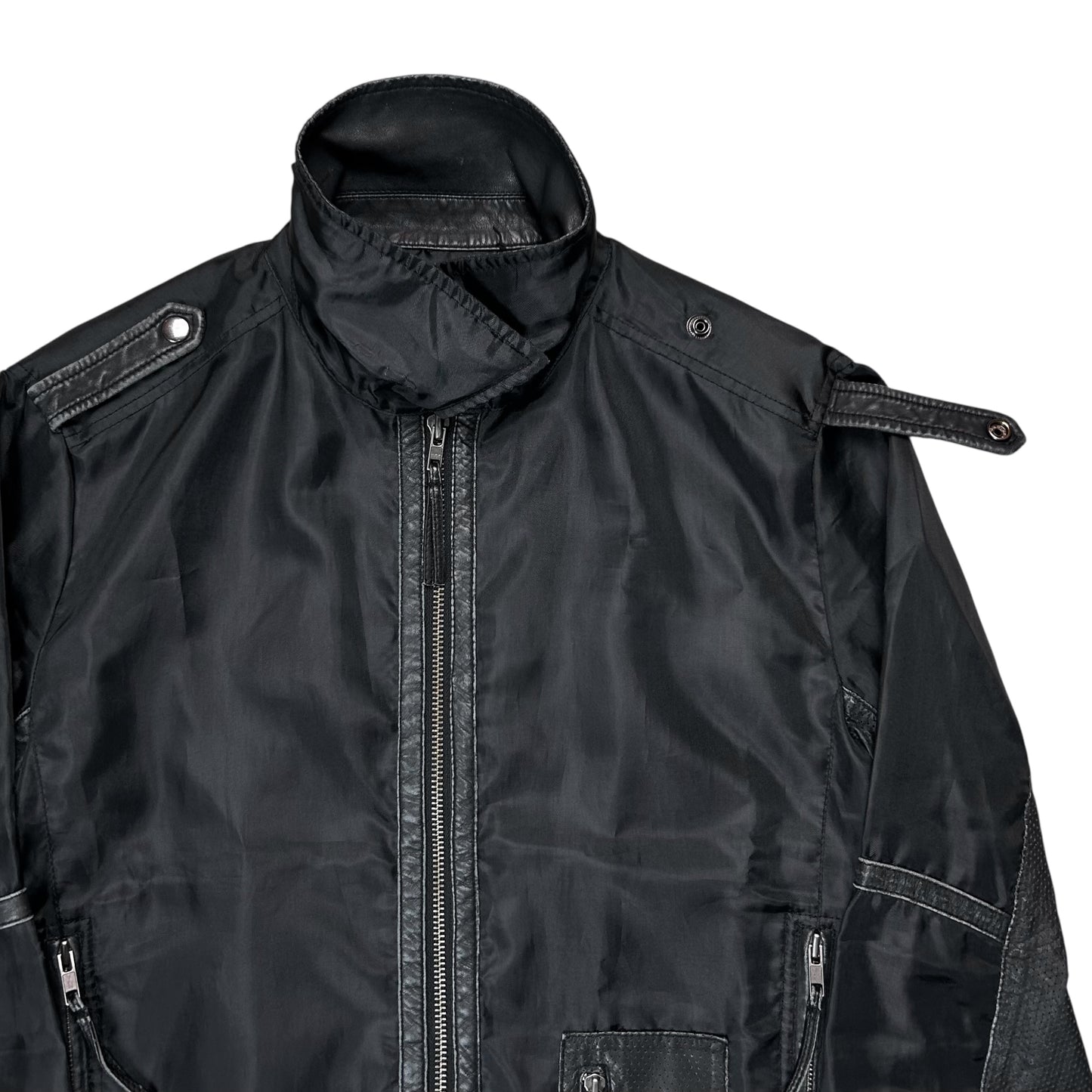 Dirk Bikkembergs Leather Applicated Utility Work Jacket