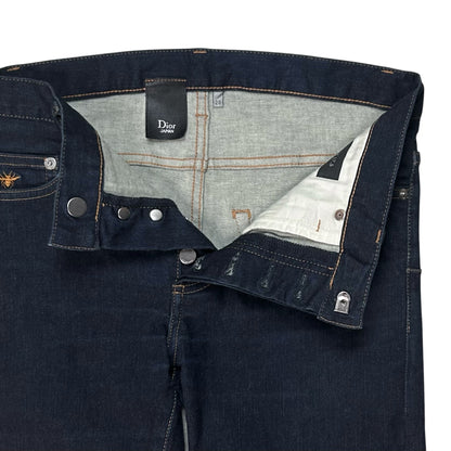 Dior Homme Bee Embroidery Raw Skinny Jeans - 2010s