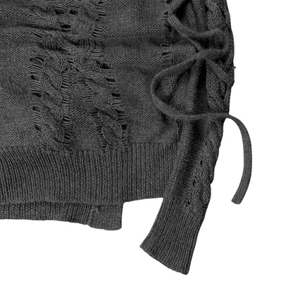 Ann Demeulemeester Asymmetric Buttoned Strap Alpaca Knit Sweater - AW10