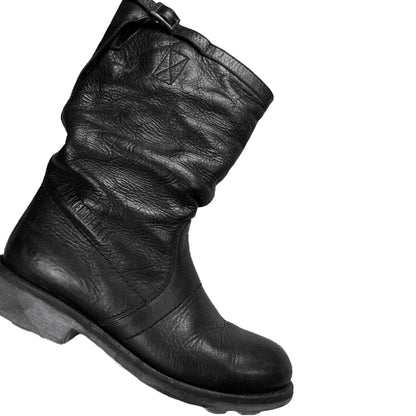 Dirk Bikkembergs Buckled Grain Leather Tall Boots