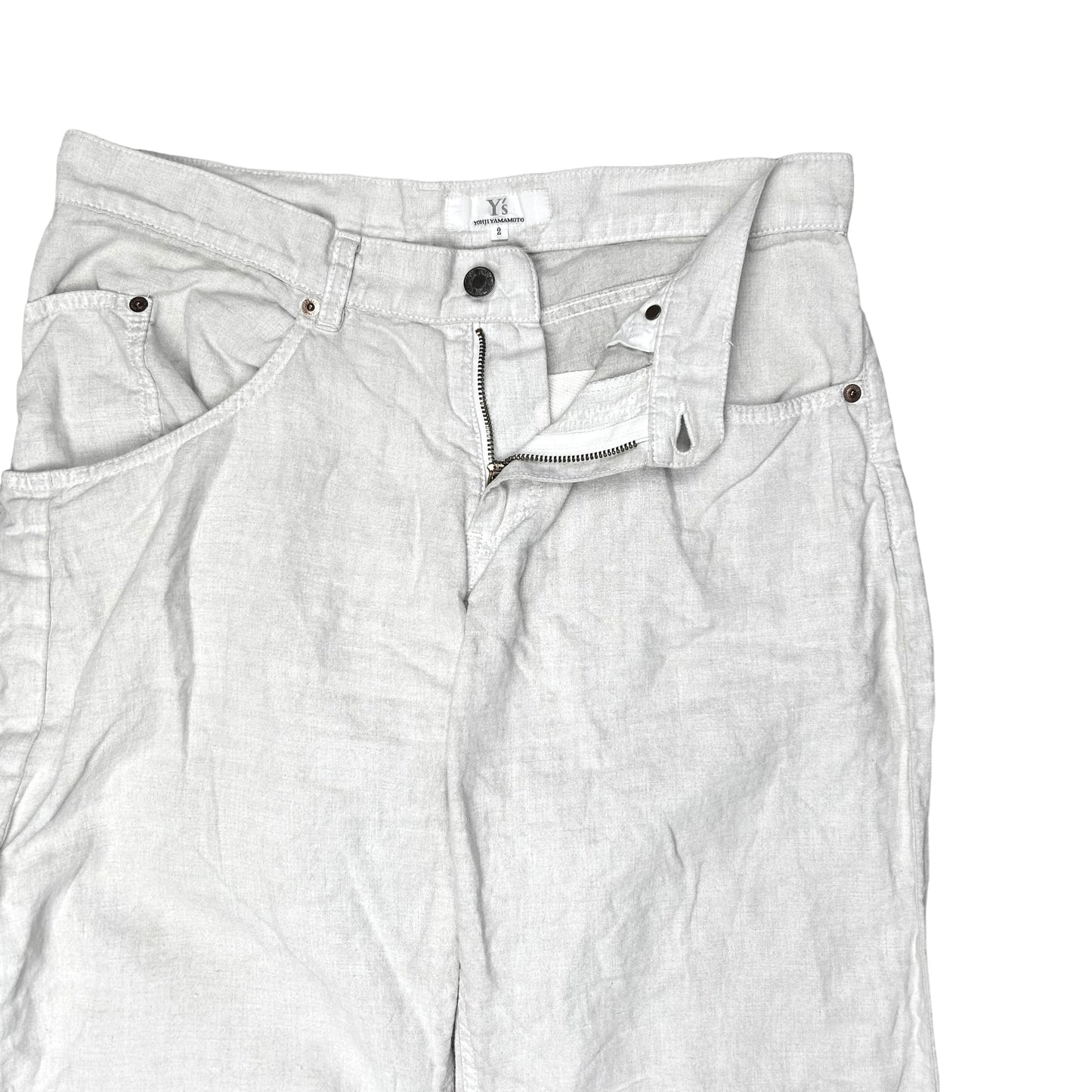 Y‘s Yohji Yamamoto Deconstructed Back Pocket Linen Pants