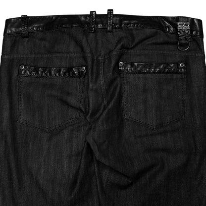 Dirk Bikkembergs Leather Waist Jeans