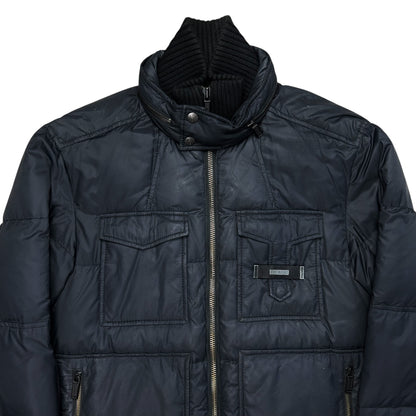 Dirk Bikkembergs Double Collar Cargo Puffer Jacket