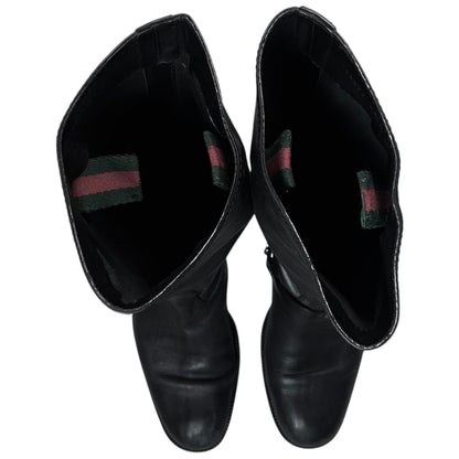 Gucci by Frida Giannini Horsebit Harness Riding Boots - AW06