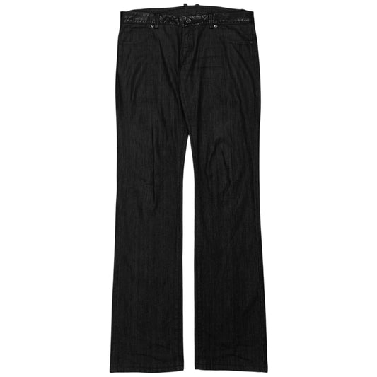 Dirk Bikkembergs Leather Waist Jeans