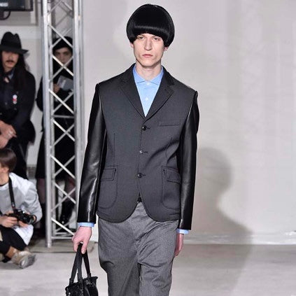 Junya Watanabe Man Comme des Garcons Blistered Leather Sleeve Blazer - AW16