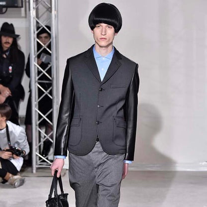 Junya Watanabe Man Comme des Garcons Blistered Leather Sleeve Blazer - AW16