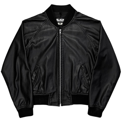 Comme des Garcons BLACK  Cropped Synthetic Leather Bomber Jacket - AW11