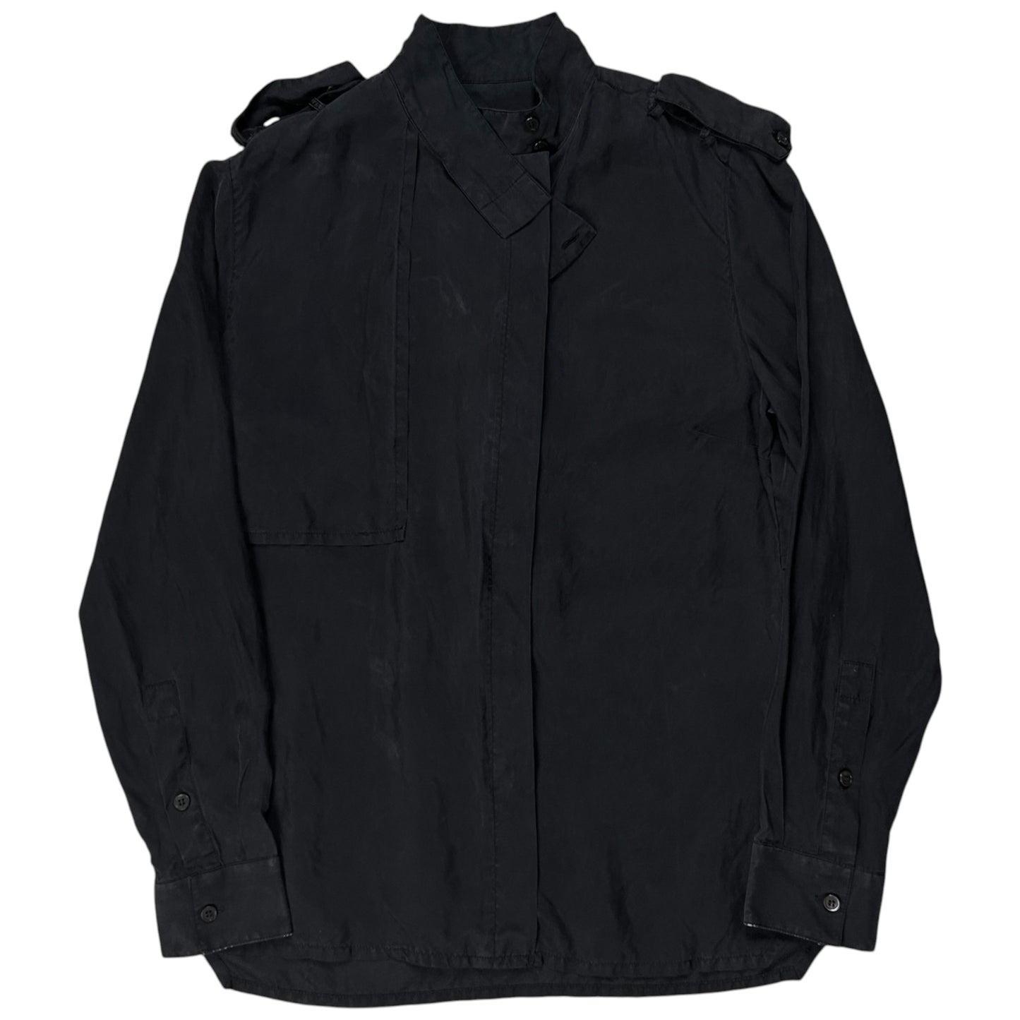 Kris Van Assche Chest Layered Military Strap Silk Shirt