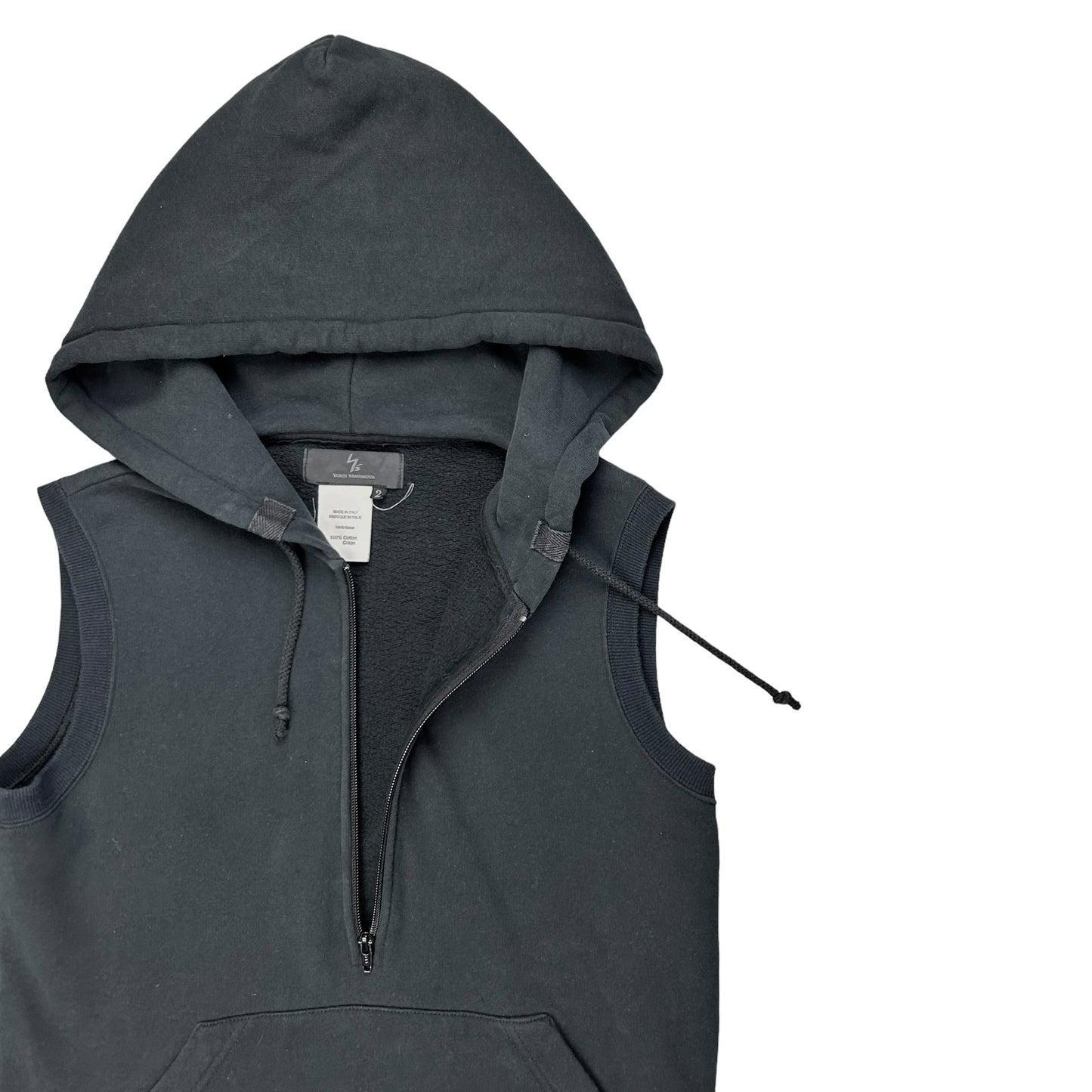 Y’s Yohji Yamamoto Half Zip Hood Vest