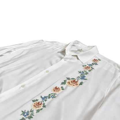 Y‘s Yohji Yamamoto Flower Embroidered Rayon Shirt