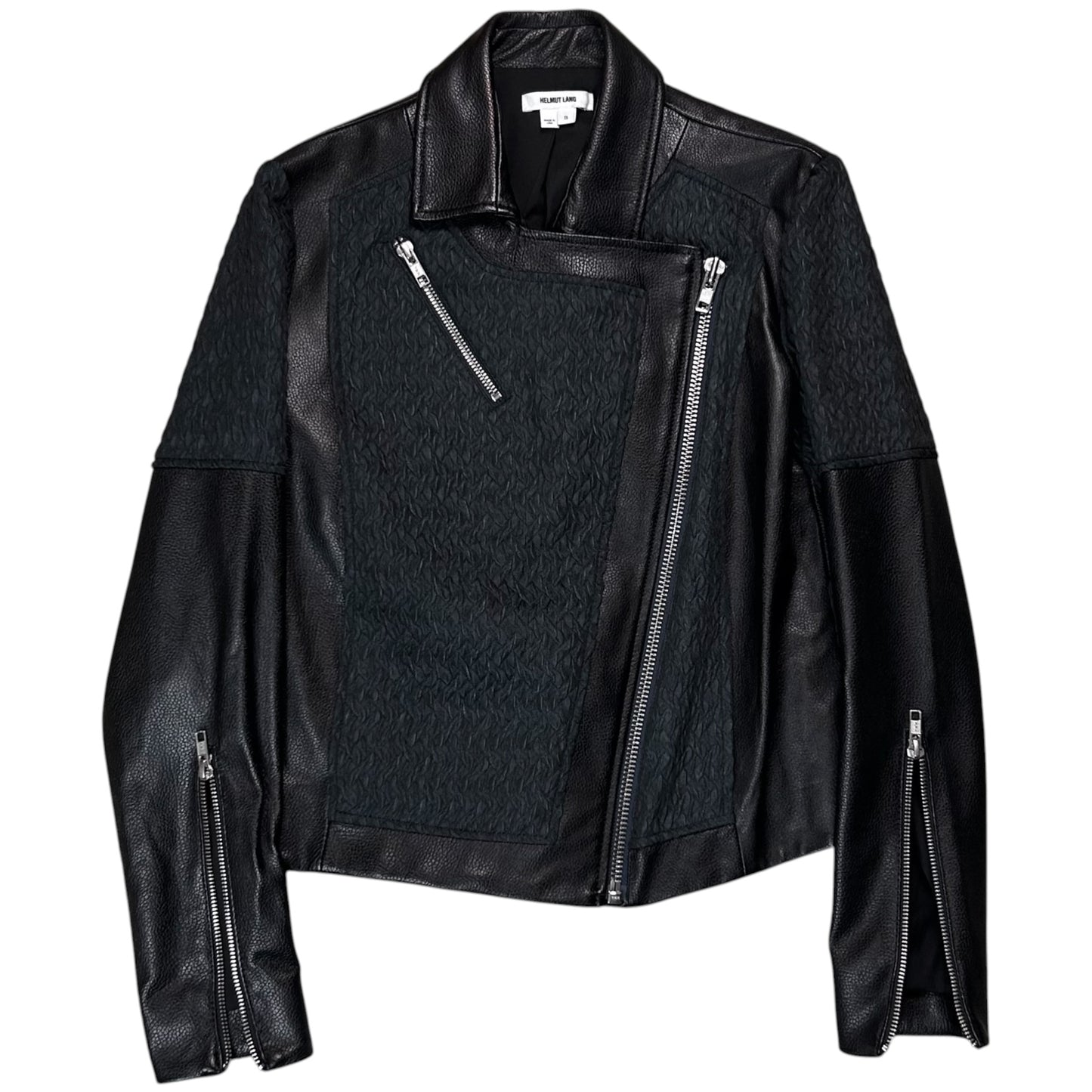 Helmut Lang Jacquard Multi Zip Perfecto Leather Jacket - AW12