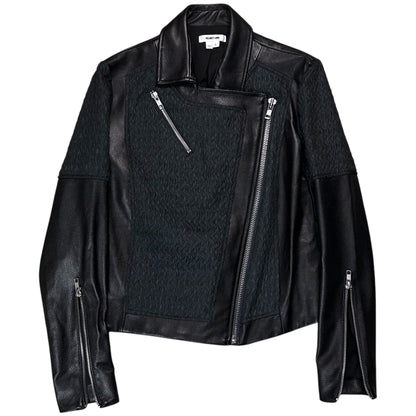 Helmut Lang Jacquard Multi Zip Perfecto Leather Jacket - AW12