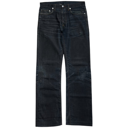 Dior Homme Dark Coated Whisker Straight Jeans - SS05
