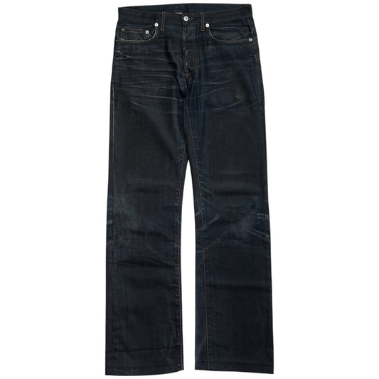Dior Homme Dark Coated Whisker Straight Jeans - SS05
