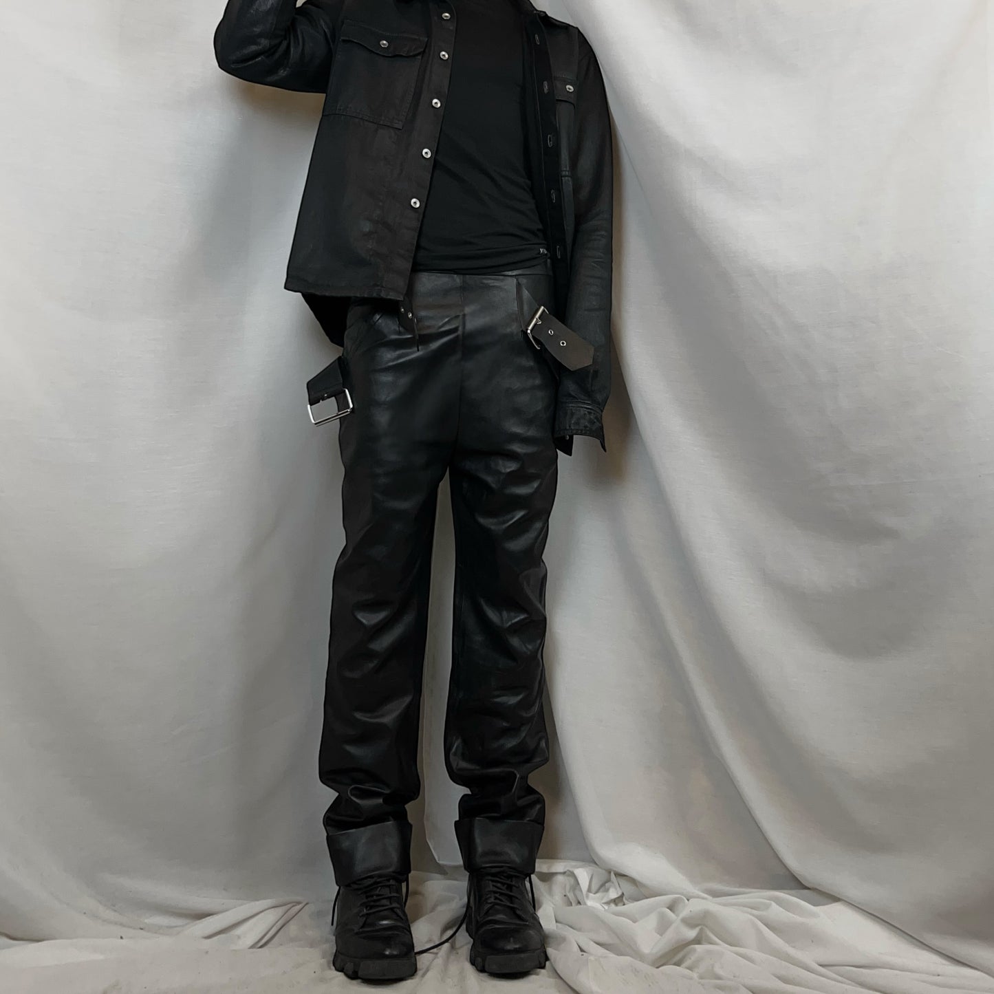 Balenciaga Dual Belted Leather Pants - AW11