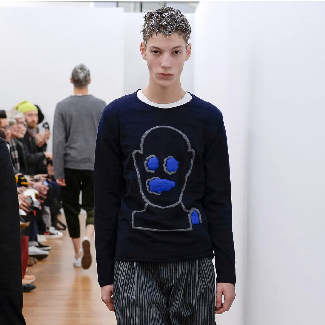 Comme des Garcons Shirt Face Mask Intarsia Wool Sweater - SS19