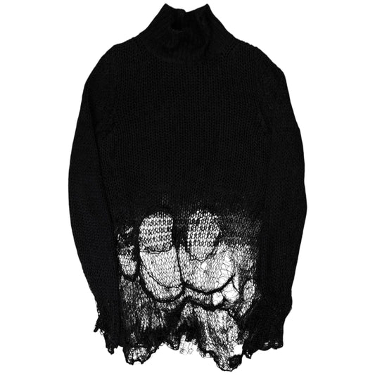 Ann Demeulemeester Destroyed Mohair Knit Sweater