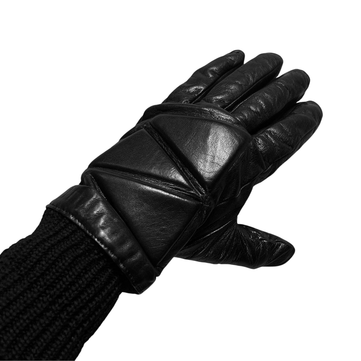 Bottega Veneta Triangle Moto Leather Gloves - AW19