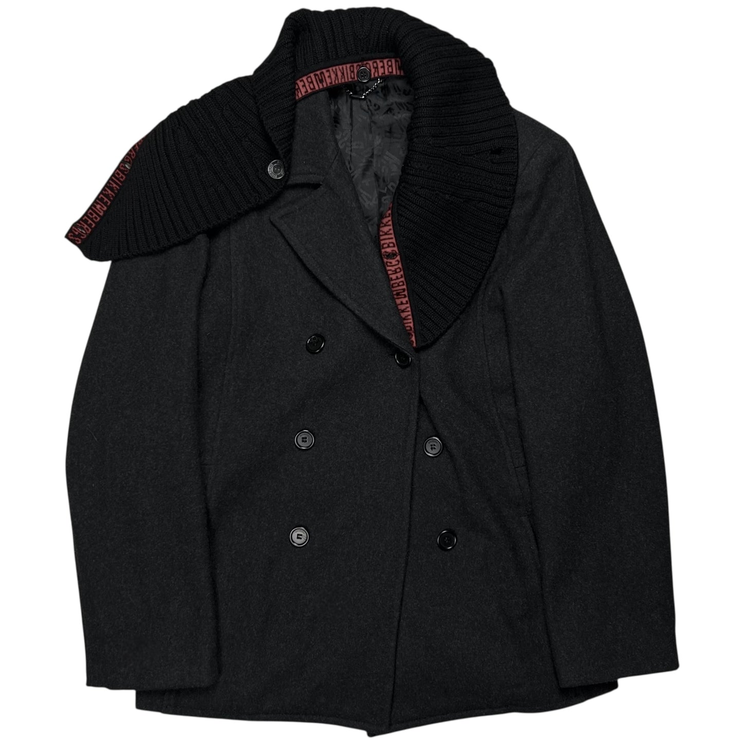 Dirk Bikkembergs Scarfed Caban Wool Jacket