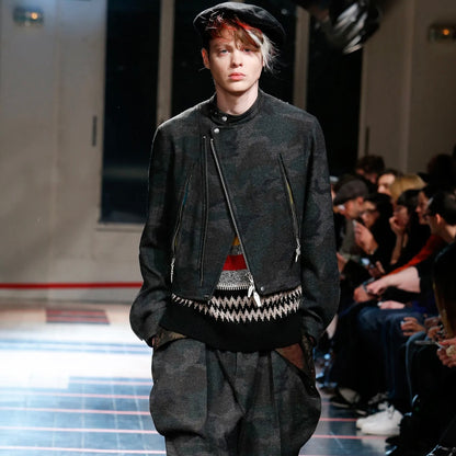 Yohji Yamamoto Pour Homme Back Zip Wool Bomber Jacket - AW14