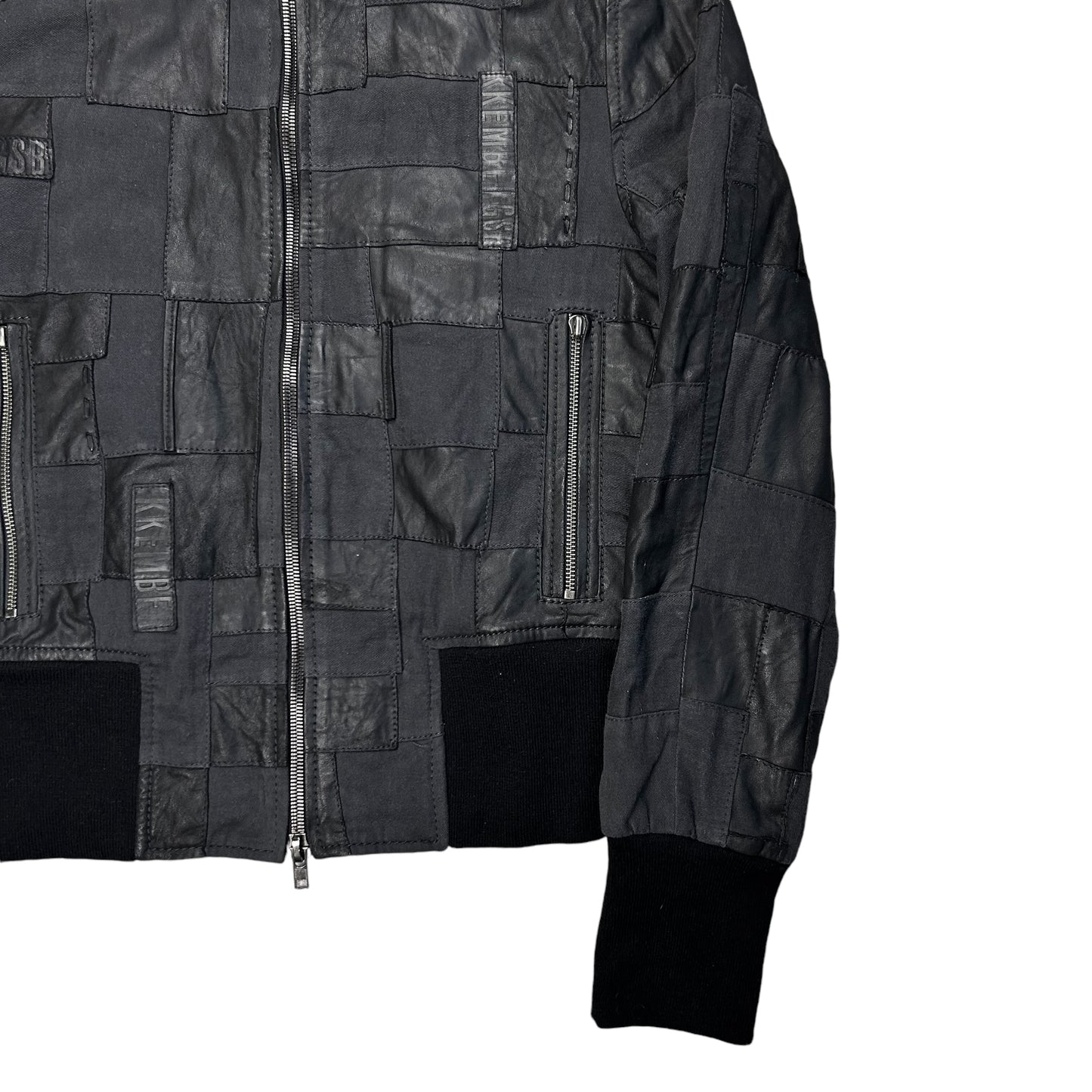 Dirk Bikkembergs Patchwork Leather Flight Jacket