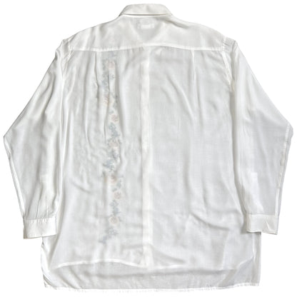 Y‘s Yohji Yamamoto Flower Embroidered Rayon Shirt