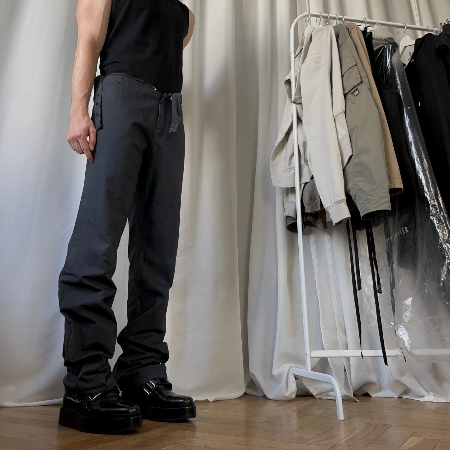 Raf Simons Deconstructed Zip Waist Pants - AW02