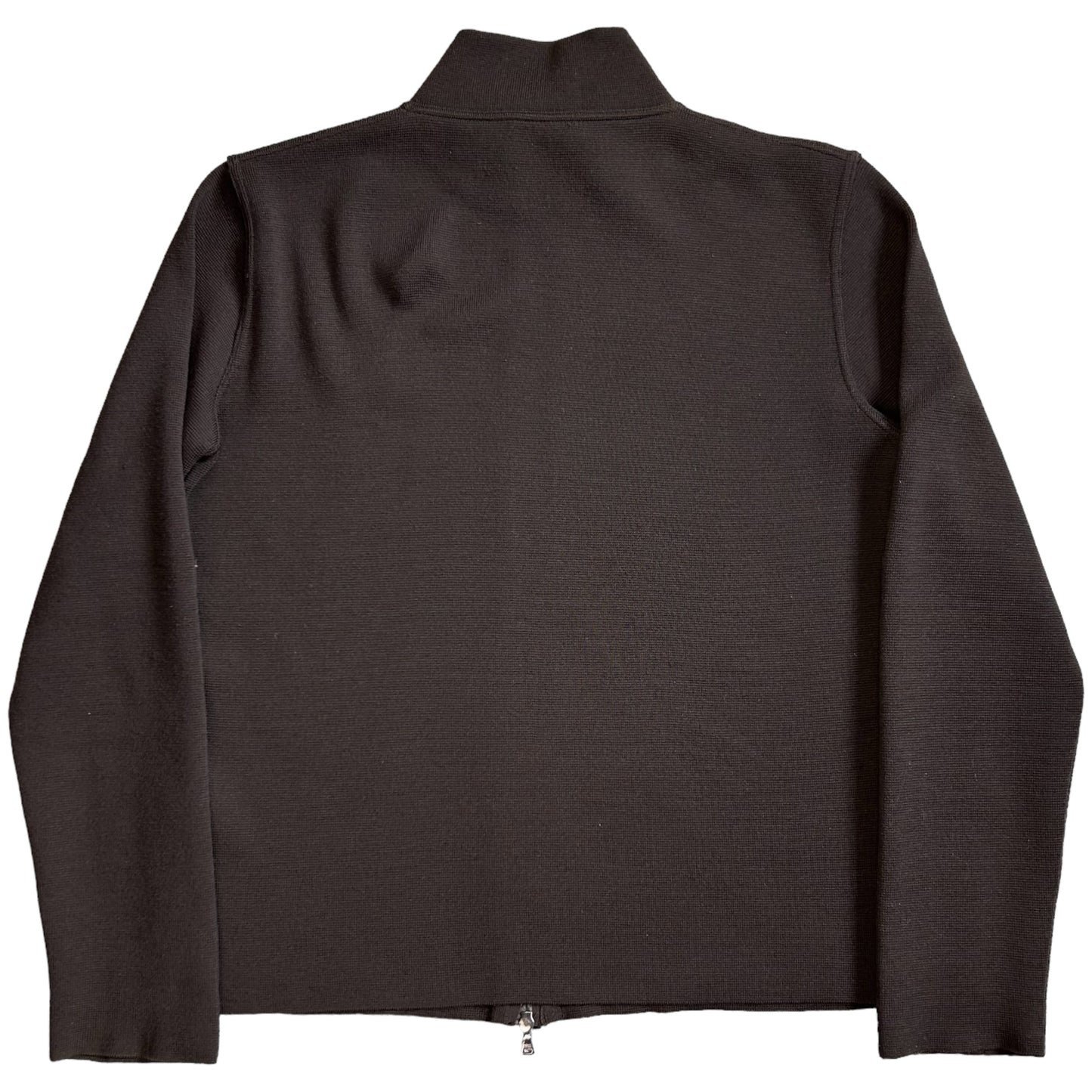 Prada Nylon Applicated Zip Wool Sweater