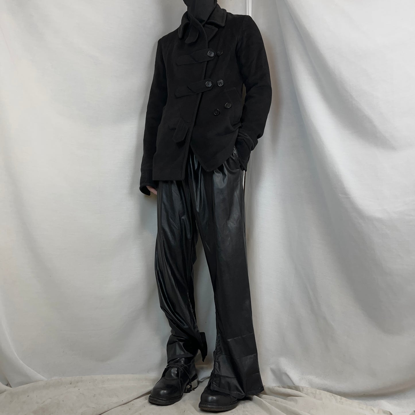 MM6 Maison Margiela Open Faux Leather Pants - AW22