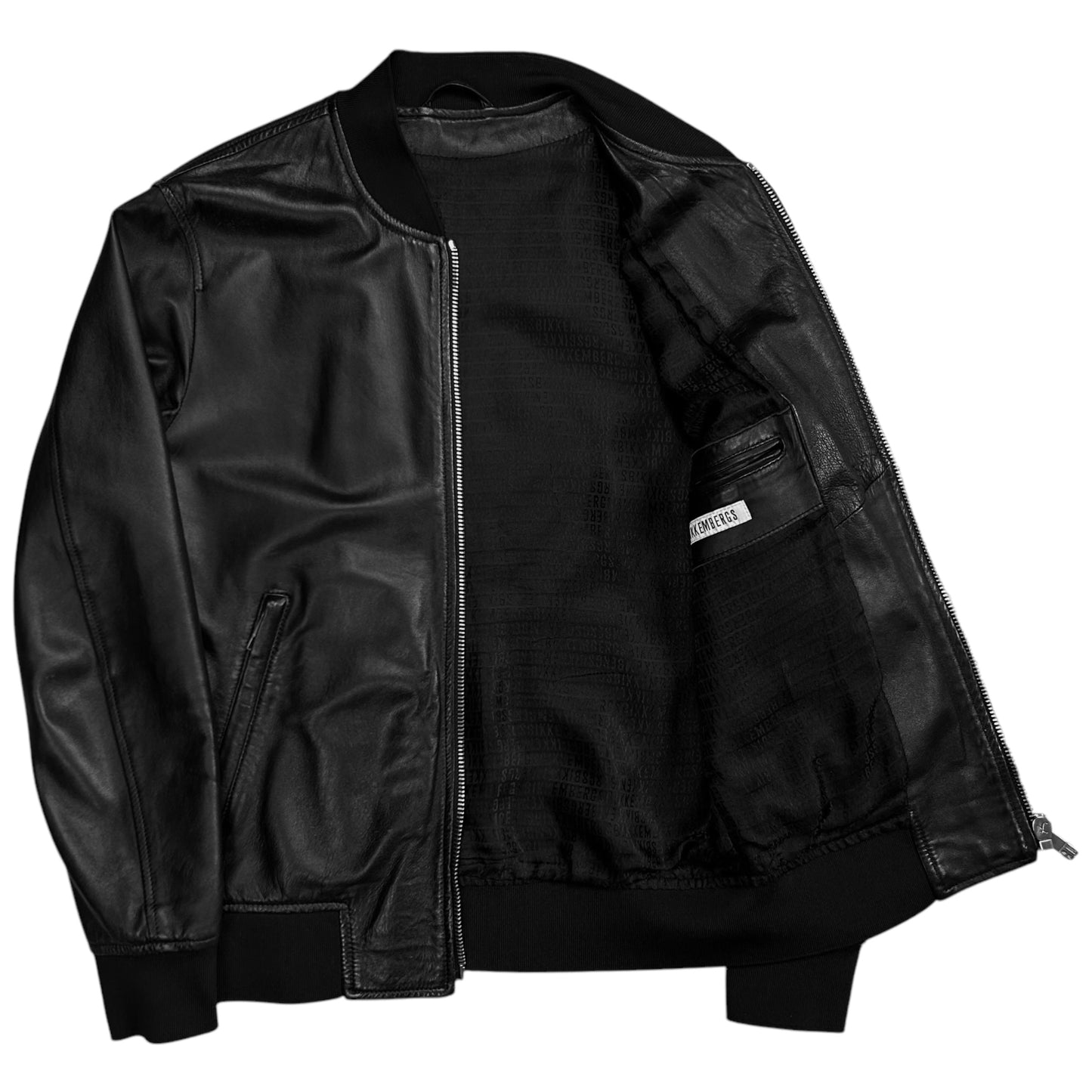 Dirk Bikkembergs Lamb Leather Bomber Jacket