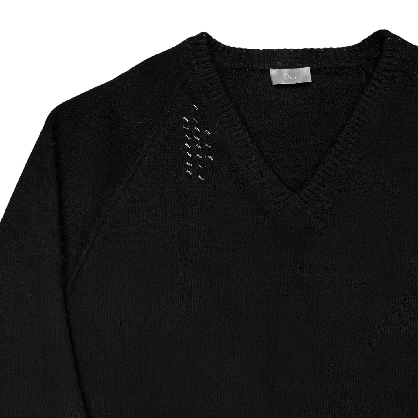 Dior Homme Embellished V-Neck Sweater - AW05