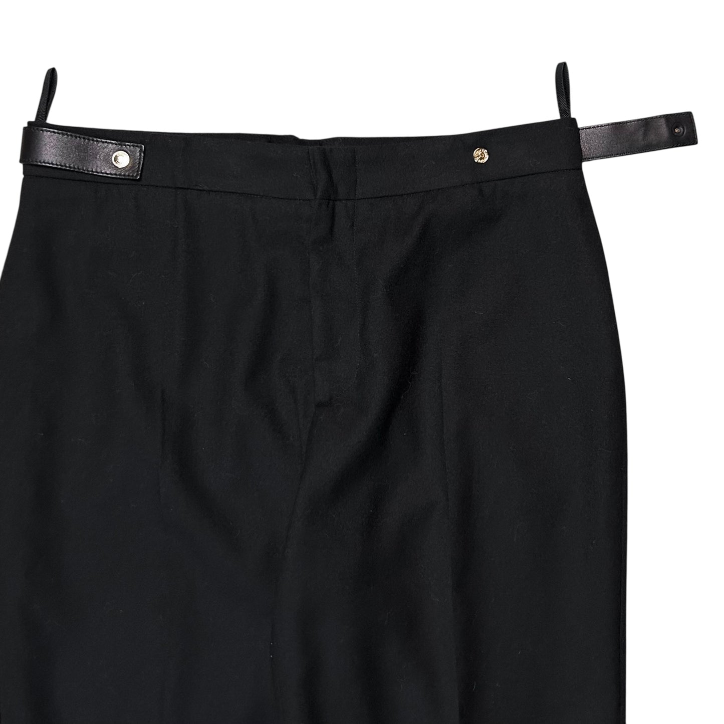 Gucci by Tom Ford Leather Waist Strap Cashmere Trousers - 90s