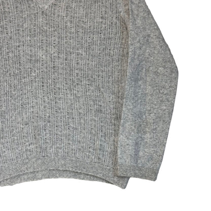 Ann Demeulemeester Reversed Cable Knit V-Neck Sweater