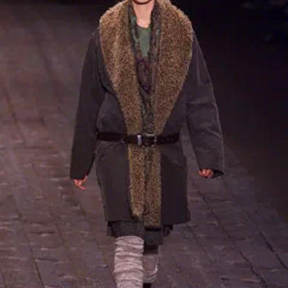 Dries Van Noten Sherpa Collar Coat - AW02