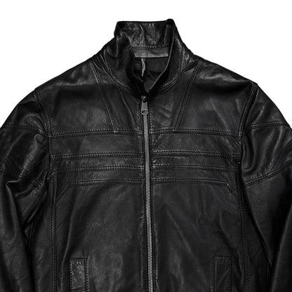 Dior Homme Ridged Moto Bomber Leather Jacket - AW08