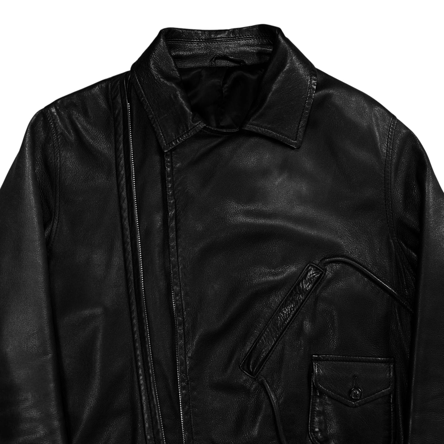 Maison Martin Margiela Flap Pocket Biker Deer Leather Jacket - AW06