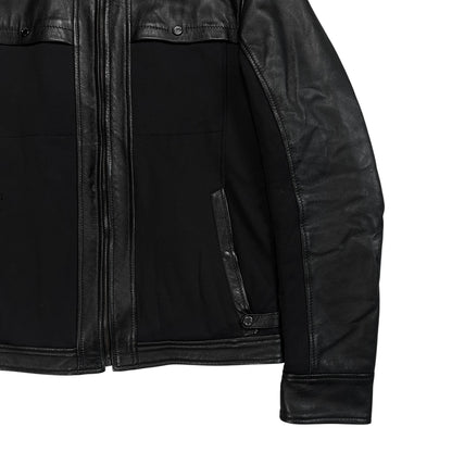 Dirk Bikkembergs Dual Fabric Moto Leather Jacket