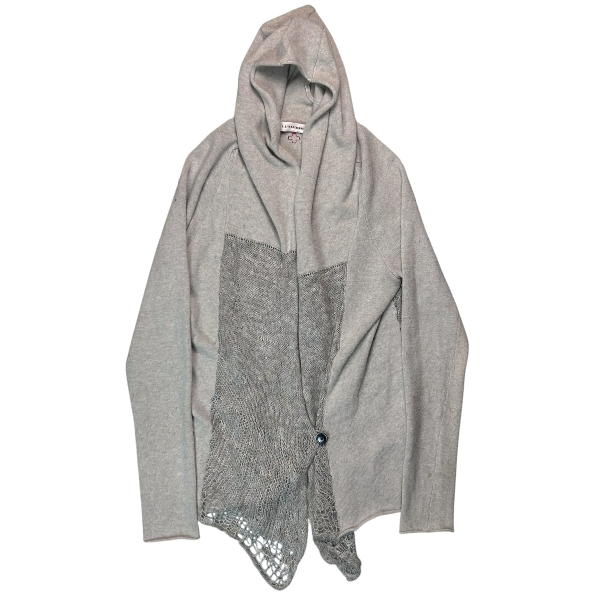 A.F. Vandevorst Asymmetric Mohair Panel Hooded Knit Sweater - AW12