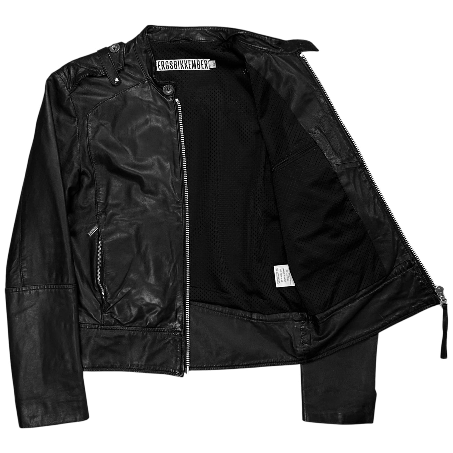 Dirk Bikkembergs Multi Shoulder Zip Racer Leather Jacket