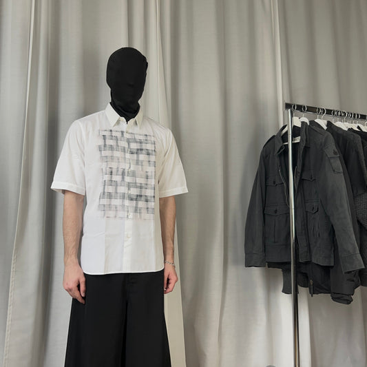 Jil Sander Blurred Grid Print Short Sleeve Shirt - SS07