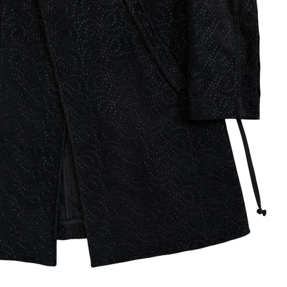 Ann Demeulemeester Embroidered Black Precision Coat - AW14